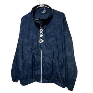 Reebok Women’s 2XL Mesh Lined Printed Focus Track Jacket With Front Pockets